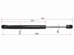 Амортизатор капота SsangYong Rexton 01-17 (Справа=Слева)