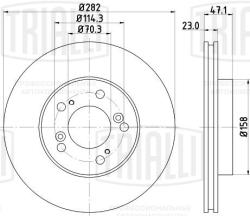 TRIALLI DF 105120 Диски тормозные для автомобилей Honda CR-V  /  HR-V (98-)  /  Prelude (94-) передние d=281