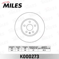 K000273 Диск тормозной OPEL INSIGNIA 08-/SAAB 9-5 10- R17" передний вент.D 321мм.