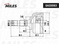 GA20063 ШРУС CITROEN C5 2.0 04- нар.