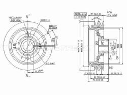 Шкив коленвала TOYOTA GRANVIA/REGIUS/TOURING/HIACE/REGIUSACE/SURF/PRADO 1KZ# 93-