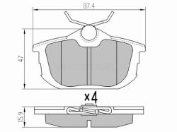 Колодки тормозные (Сзади) Mitsubishi Carisma 95-05 / Colt 02-12 / Space Star 98-05 / Volvo S40 95-04