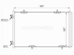 Радиатор кондиционера Citroen C-Elysee 12- / Peugeot 301 13-