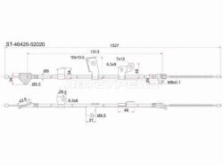Трос ручника TY Vitz/Platz, NCP1#/SCP1#,-RH (барабан)
