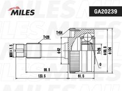 GA20239 ШРУС MB G W461/W463 2.3-3.0 89- нар. (ABS)