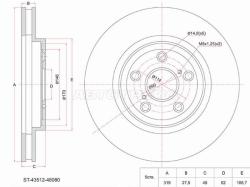 Диск тормозной (Перед) Lexus RX 03-09 / Toyota Harrier (XU30) 03-13 / Highlander 03-07 / Kluger V 03