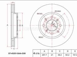 Диск тормозной (Перед) Honda Fit 01-13 / Jazz 02-15