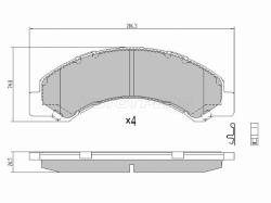 Колодки тормозные (Спереди) Isuzu ELF NPR\NQR 93-12 / Hino 300 07-11