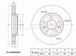 Диск тормозной (Перед) Renault Laguna 07-15 / Megane 08-16 / Scenic 09-15