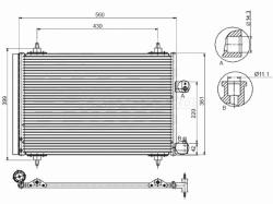 Радиатор кондиционера Citroen C5 01-17 / C6 05-12 / Peugeot 407 04-11