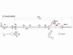 Трос ручника TY Kluger ACU/MCU20, 2WD LH