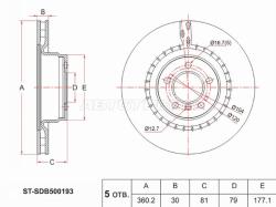 Диск тормозной (Перед) Land Rover Range Rover 02-12