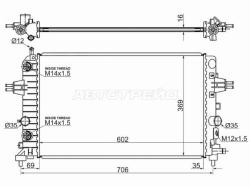 Радиатор Opel Astra 04-13 / Zafira 05-14 / Astra Family 11-14 / Astra GTC 04-15