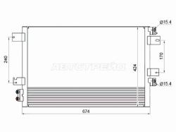 Радиатор кондиционера Chrysler Sebring 06-10 / Dodge Avenger 07-14 / Caliber 06-12 / Journey 07-15 /