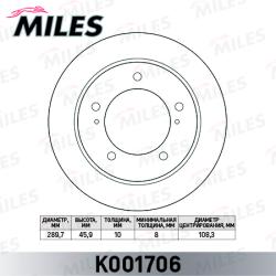K001706 Диск тормозной SUZUKI JIMNY 1.3 98- (с № шасси 00203805) передний