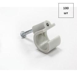 Скоба д/крепл. элект.провода D 8-12 серая 100шт FORTLUFT sts022917