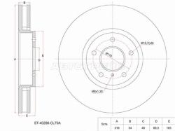 Диск тормозной (Перед) Infiniti FX35 02-12 / EX25 11-13 / EX35 07-13 / EX37 07-13 / Nissan Skyline C