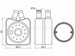 Радиатор масляный AUDI A2 00-/A3 96-03/A4 96-08/MITSUBISHI LANCER 07-/SKODA FABIA 99-/OCTAVIA 96-/VO