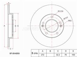 Диск тормозной (Сзади) Kia Ceed 18-21 / Hyundai i30 16-18