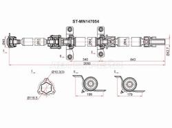 Вал карданный MITSUBISHI OUTLANDER 2,4 03-08/AIRTREK CU4W 2,4 01-05