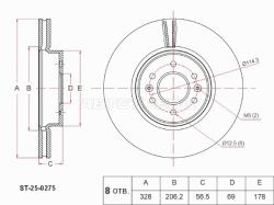 Диск тормозной (Спереди) KIA MOHAVE/BORREGO 08-19