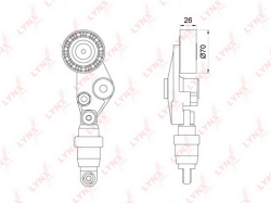 Натяжитель ремня приводного SSANGYONG KYRON/REXTON/ACTION/RODIUS 2.0D/2.7D 04- PT-3199