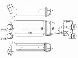 Интеркулер CITROEN BERLINGO 08-/C4 10-/PEUGEOT 3008 09-/5008 10-/PARTNER 08-