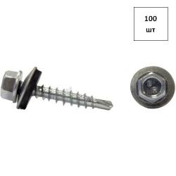Саморез кровел. 6,3 х 51 Гол.SW+EPDM оц. Част.шаг 100шт FORTLUFT sts026349