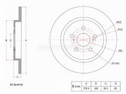 Диск тормозной (Сзади) Lexus CT 11-