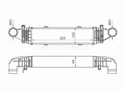 Интеркулер MERCEDES BENZ C-CLASS W204 06-14/E-CLASS W212 09-/GLK X204 08-