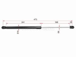 Амортизатор крышки багажника Opel Astra 04-13 / Astra Family 11-14 / Astra GTC 04-15 (Справа=Слева)