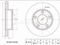 Диск тормозной (Перед) Mazda Bongo 99- / Nissan Vanette 99-17