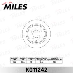 Диск тормозной MITSUBISHI ASX 10-/OUTLANDER 06- задний без отв.под фиксатор K011242