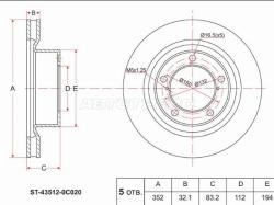Диск тормозной (Перед) Toyota Land Cruiser (J200) 07-21 / Lexus LX 07-23