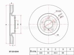 Диск тормозной (Спереди) Infiniti EX25 11-13 / EX35 07-13 / EX37 07-13 / Q50 14-24