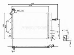Радиатор кондиционера Volkswagen Polo 01-09 / SEAT Cordoba 99-09 / Ibiza 02-12 / Skoda Fabia 99-15 /