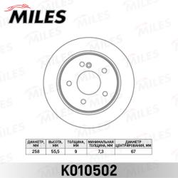 K010502 Диск тормозной MERCEDES W202 180-280 задний D 258мм.