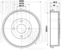 Барабан торм. для а/м Ford Mondeo I (93-)/II (96-) d=268 (TF 536071)