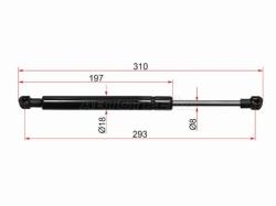 Амортизатор капота Hyundai Santa Fe 12-19 / Grand Santa Fe 13-18 (Справа=Слева)