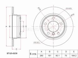 Диск тормозной (Сзади) BMW 3-Series 90-06