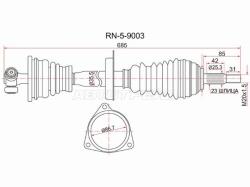 Привод в сборе FR LH RENAULT LOGAN 10- (16 КЛАПАНОВ)