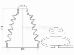 Пыльник ШРУСа наружный TOYOTA CAMRY ACV4# 06-09/RAV4 ACA2# 2AZFE 03-05/IPSUM ACM2# 01-09/HONDA ACCOR