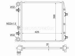 Радиатор Skoda Rapid 12-20 / Volkswagen Polo 01-09 / SEAT Cordoba 03-09 / Ibiza 02-15 / Skoda Fabia