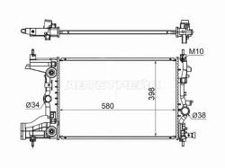 Радиатор Chevrolet Cruze 09-18 / Daewoo Lacetti 08-11 / Opel Astra 09-15 / Zafira 11-16 / Chevrolet