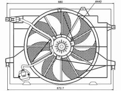 Диффузор радиатора в сборе HYUNDAI TUCSON 04-09/KIA SPORTAGE 04-09 2,0i/2,0d