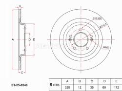 Диск тормозной (Сзади) Kia Carnival 20-