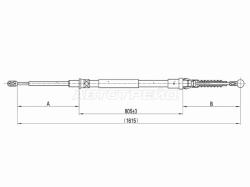 Трос стояночного тормоза SKODA SUPERB 08-15 LH=RH