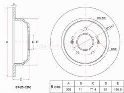 Диск тормозной (Сзади) Kia Sorento 14-20