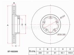 Диск тормозной (Спереди) Ford Transit 85-20