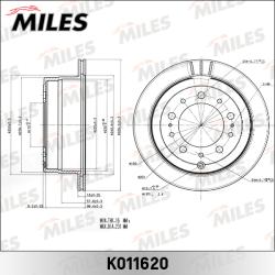 K011620 Диск тормозной TOYOTA LAND CRUISER J100 4.2-4.7 00-05/LEXUS LX470 02-07 задний